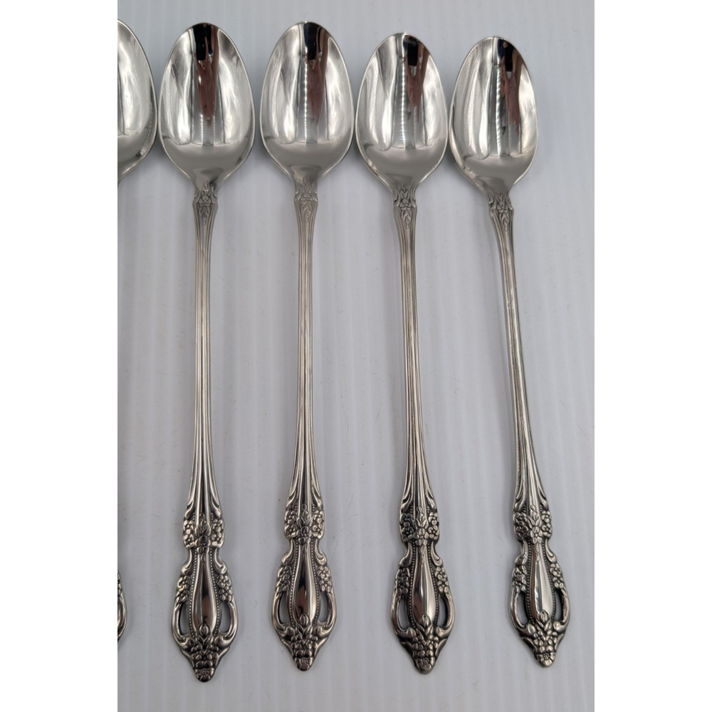 12 Oneida Distinction Deluxe HH Stainless Steel Raphael Iced Tea Spoons - Picture 2 of 10